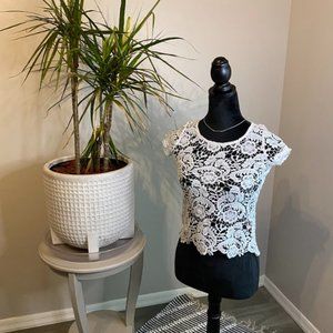 Lace White Crop Top Shirt